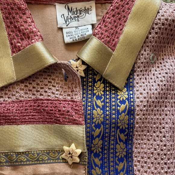 Vintage Midnight Velvet patchwork jacket sz XL - Picture 3 of 10